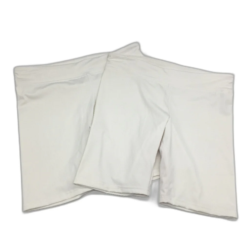 Adidas 2 Piece White Long Style  Activewear Exercise Shorts Ladies Size Large