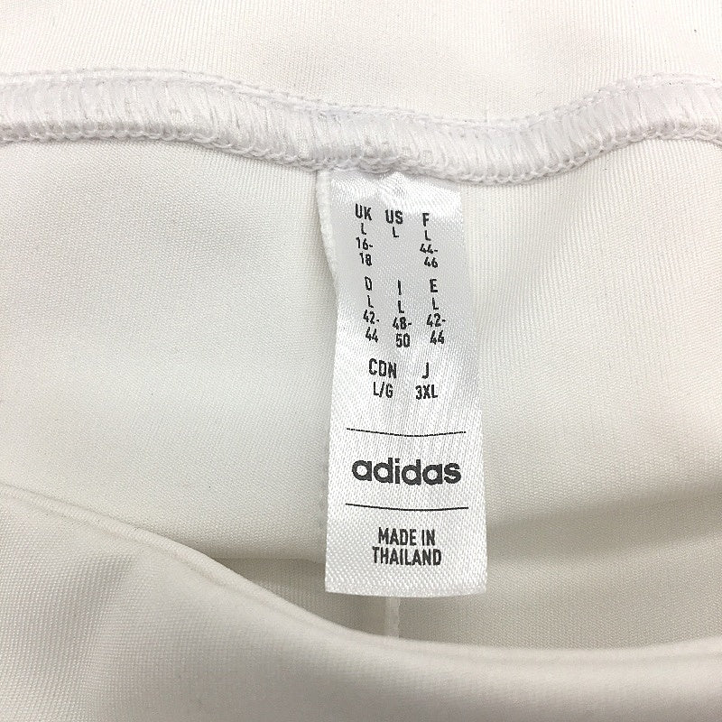 Adidas 2 Piece White Long Style  Activewear Exercise Shorts Ladies Size Large - Image 5