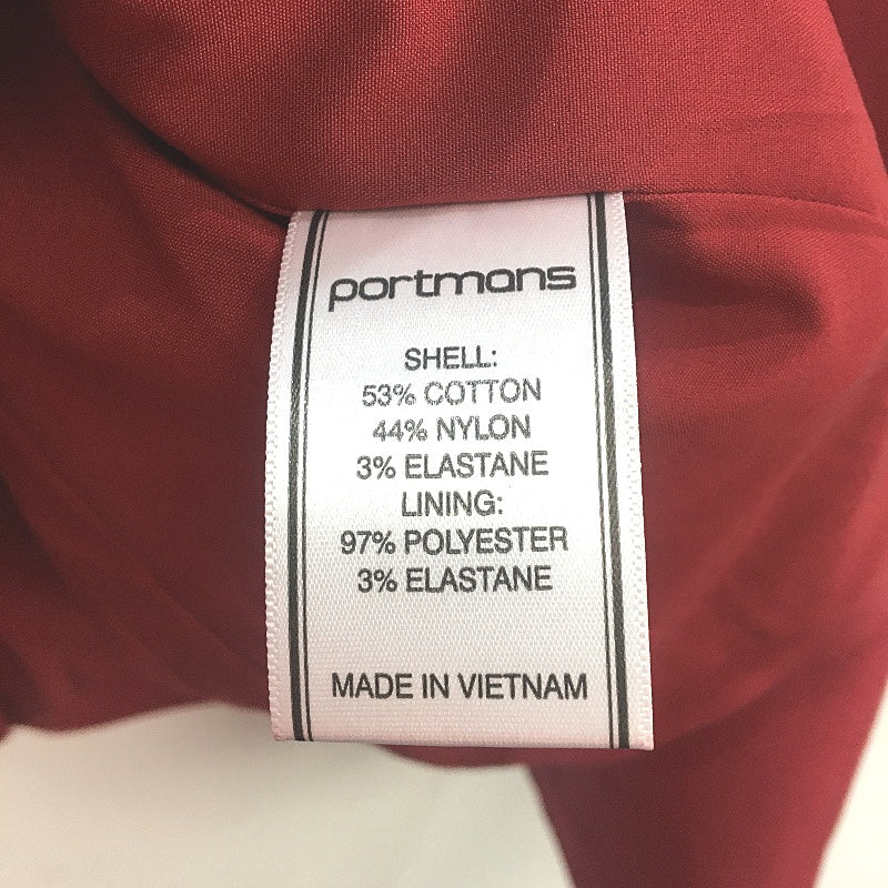 Portmans Blood Red Gold Button Detail Single Breast Blazer Jacket Ladies Size 6 - Image 5