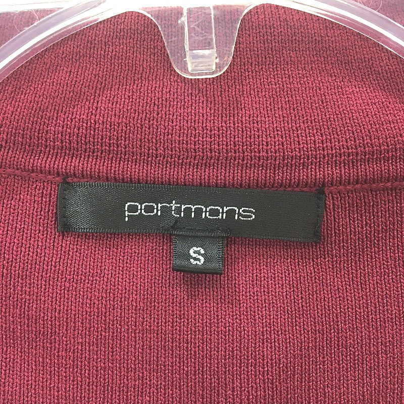Portmans Burgundy Stretch Knit Style Collared Wrap Cardigan Ladies Size Small - Image 3