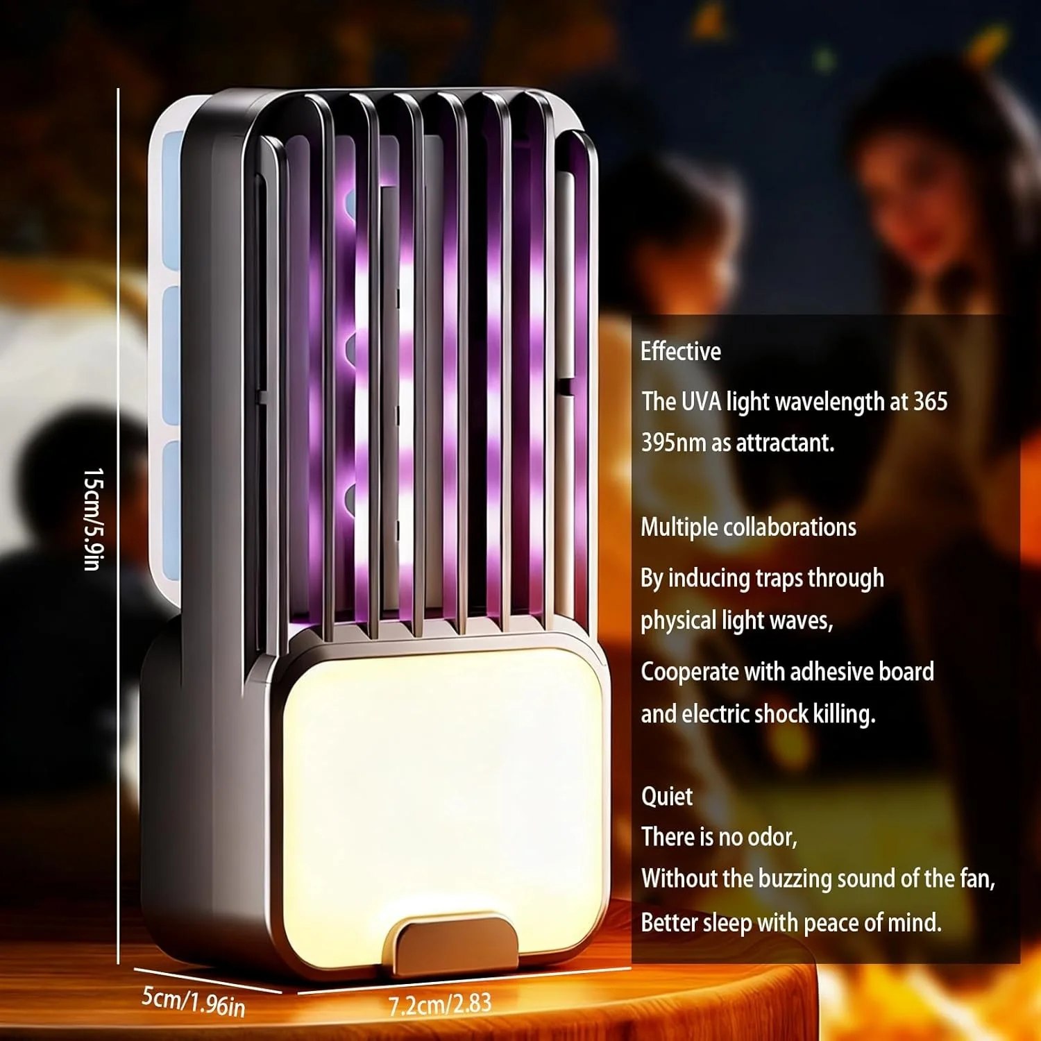 Candico Mosquito Zapper Indoor USB Fly Trap with Adjustable UV Night Light NEW - Image 7