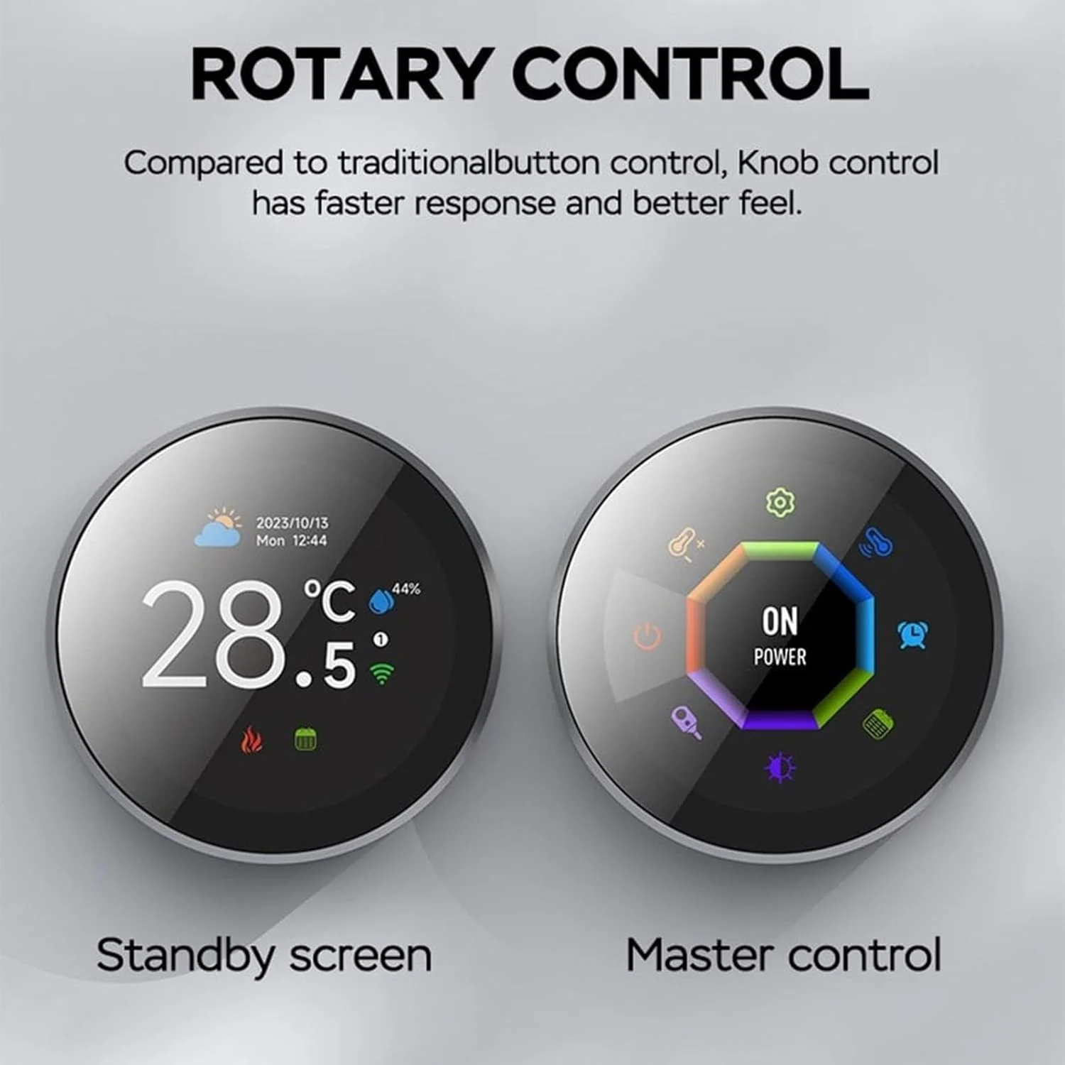 Smart Wi-Fi Two Way Knob Thermostat with Voice Control and TFT Screen NEW - Image 4