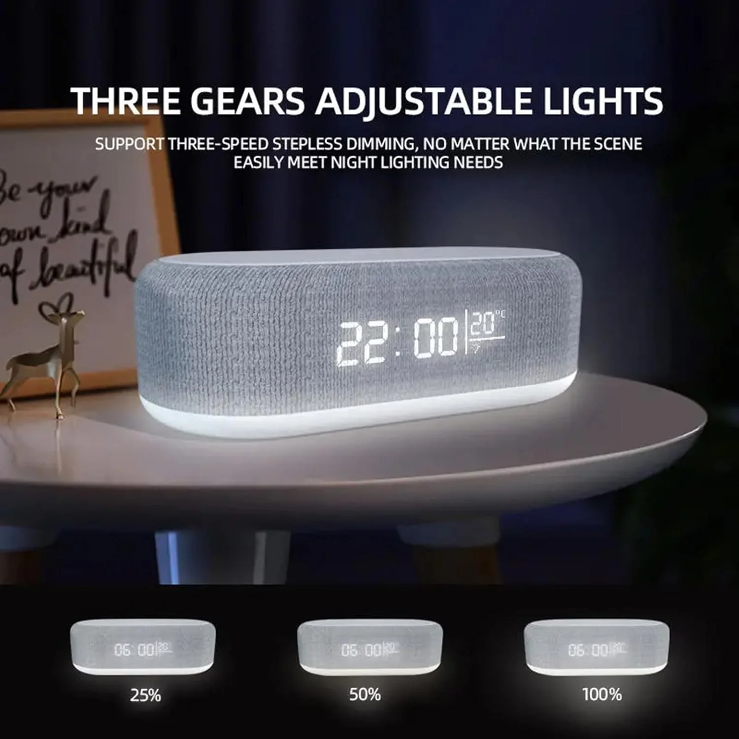 Smart Dimmable Adjustable Wireless Phone Charger LED Alarm Clock DEMO - Image 2