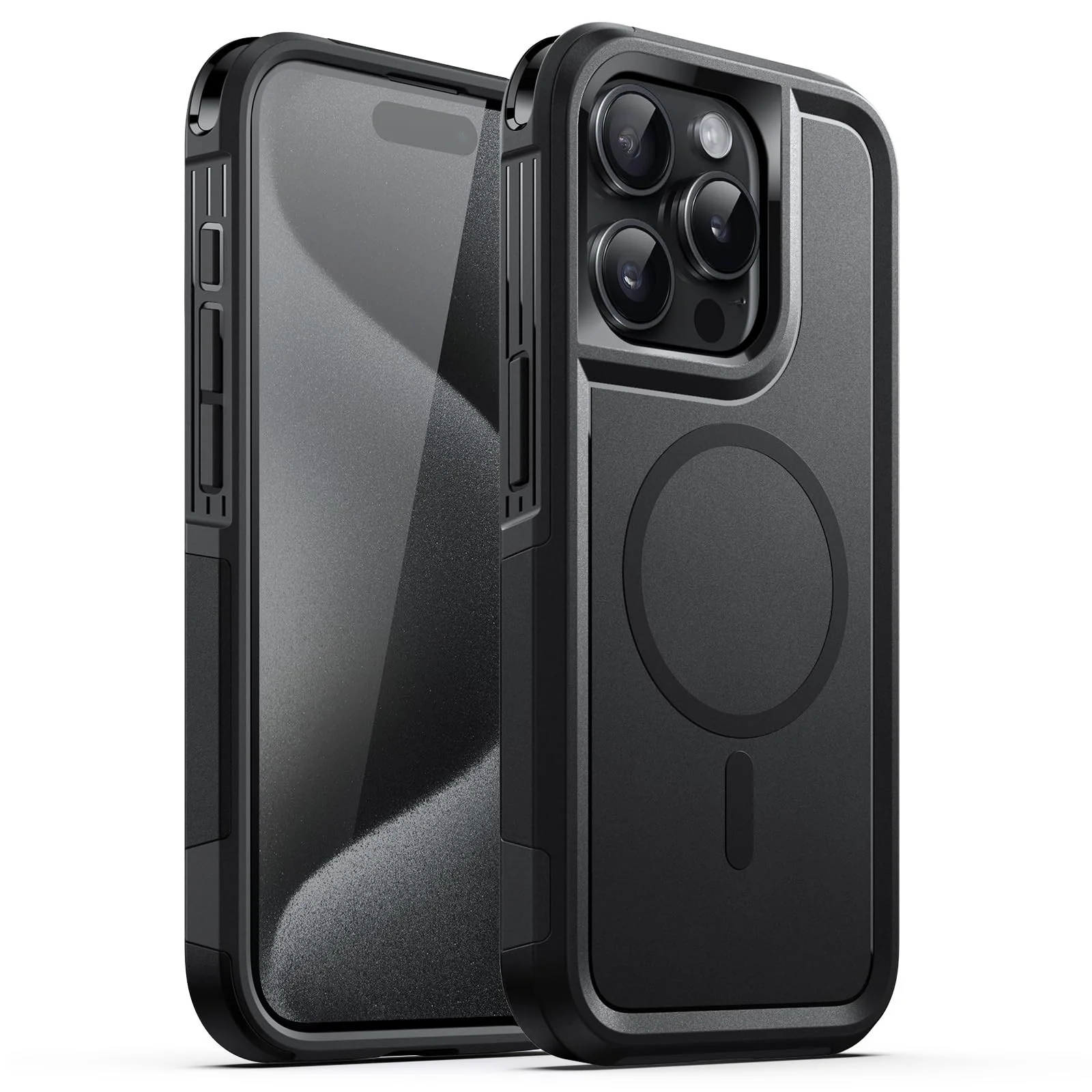 JETech iPhone 15 Pro Max 6.7" Black MagSafe Heavy Duty Rugged Case Black NEW