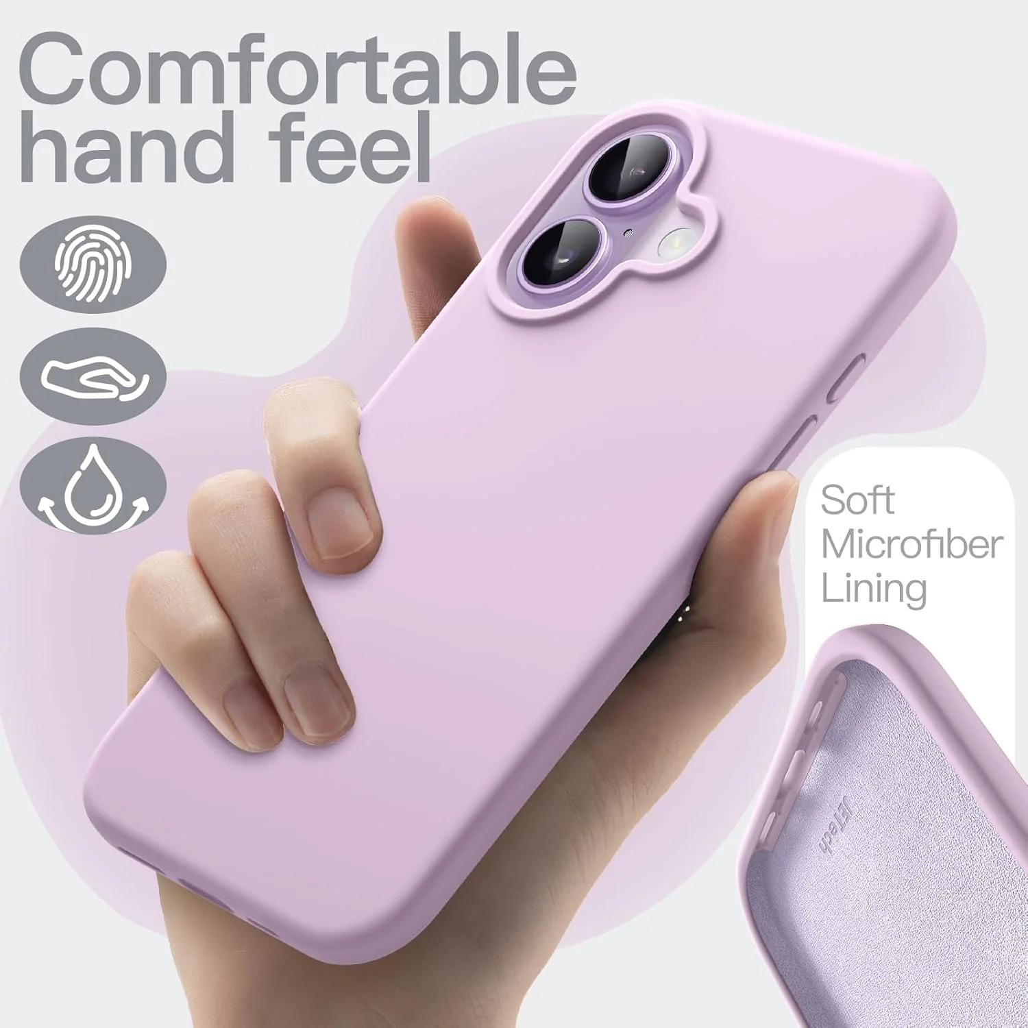 JETech iPhone 17 6.3" Liquid Silicone Purple Soft Touch Shockproof Case NEW - Image 3