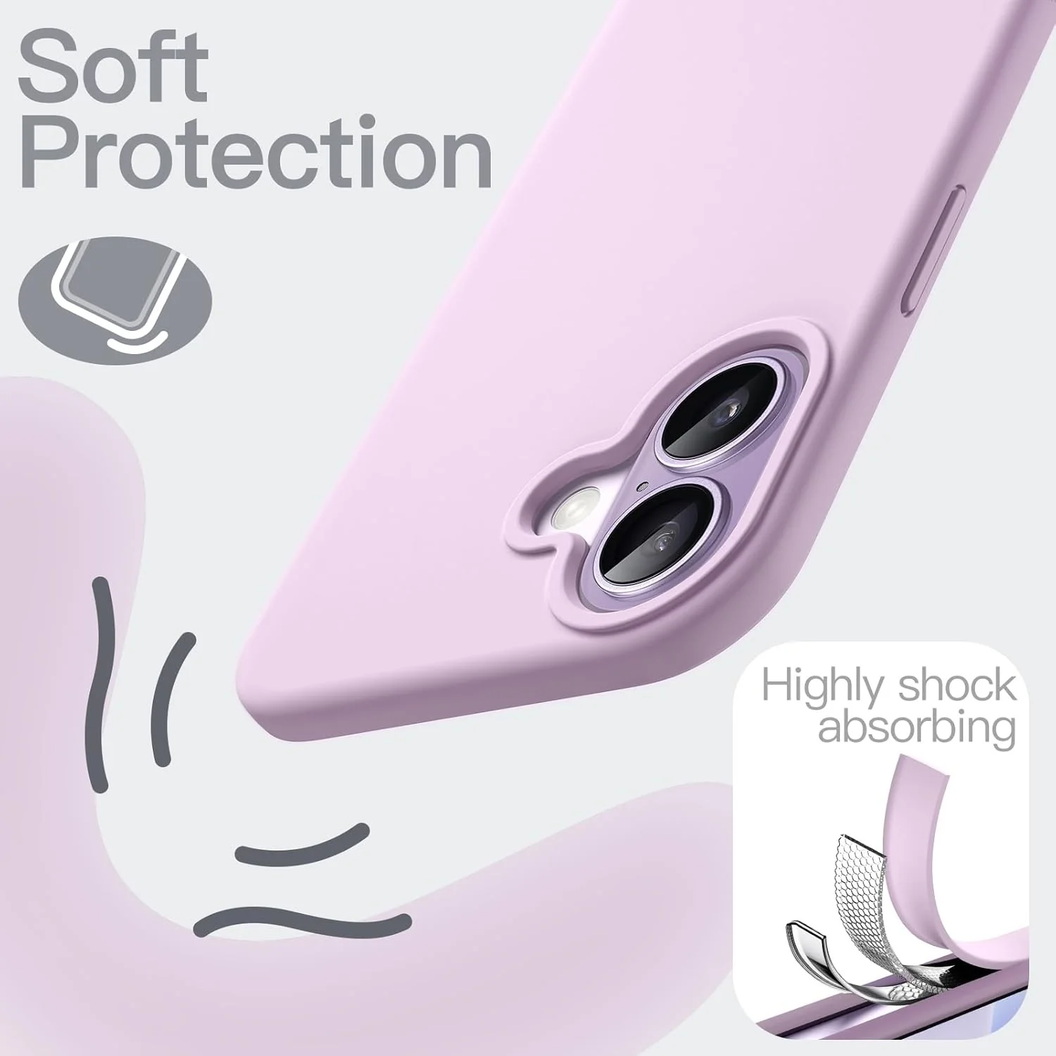 JETech iPhone 17 6.3" Liquid Silicone Purple Soft Touch Shockproof Case NEW - Image 4