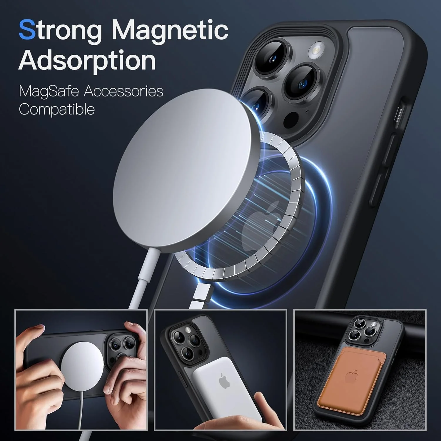 JETech iPhone 14 Pro 6.1" Slim MagSafe Shockproof Cover Black Magnetic Case NEW - Image 3
