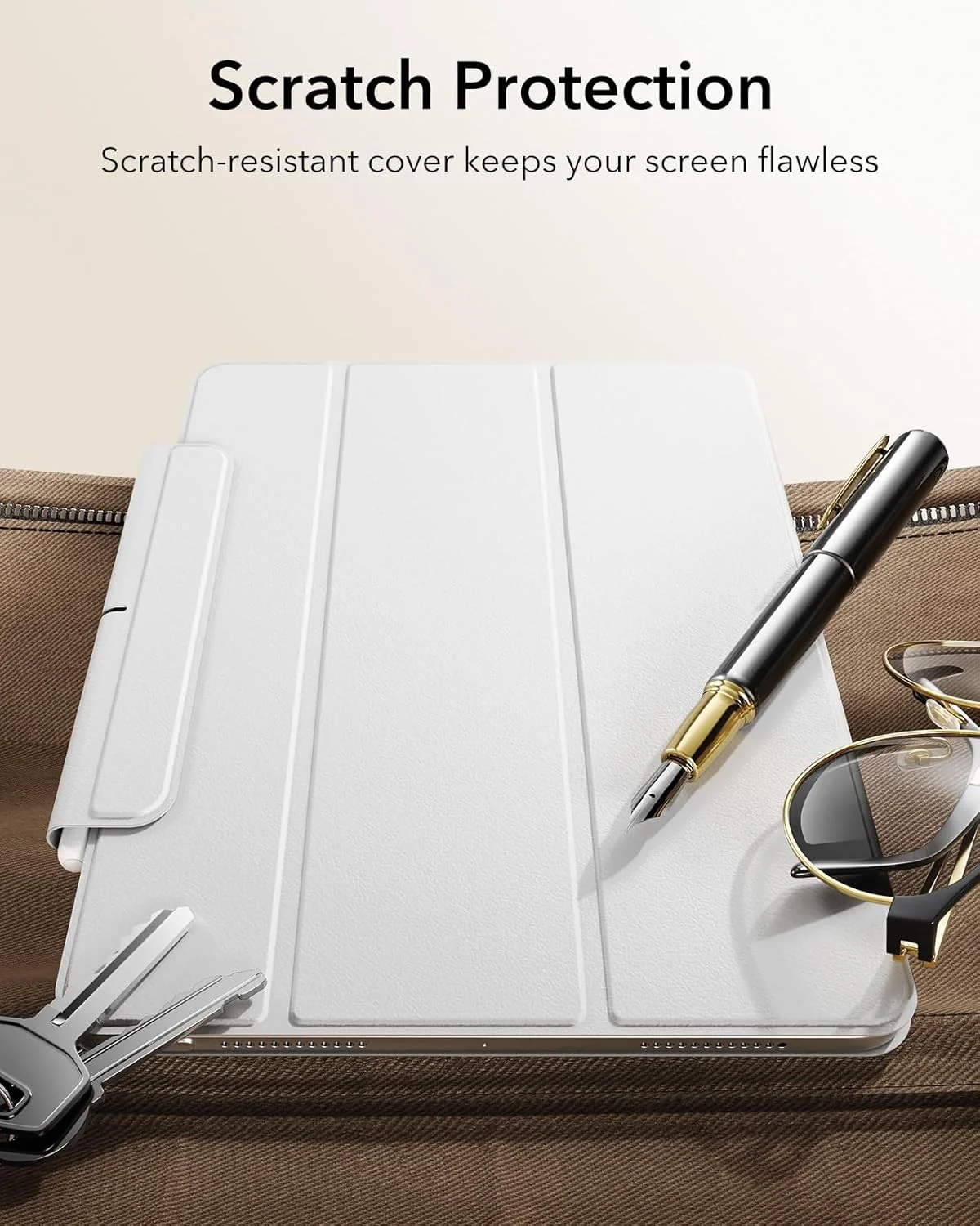 ESR iPad Air Pro Case 11" M4 2024 5th Gen White Slim Trifold Magnetic Case NEW - Image 8