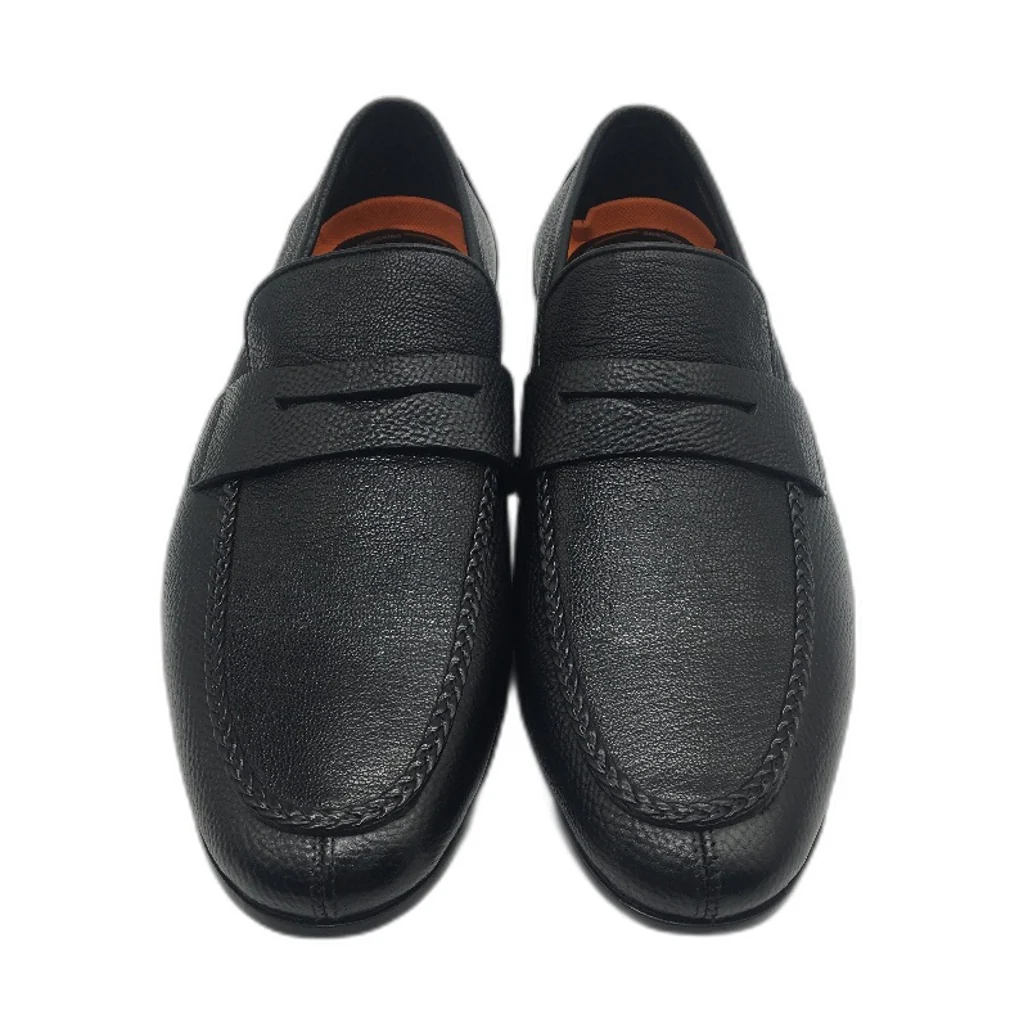ChrisLOOK Black Leather Penny Loafers Slip On Dress Shoes Mens Size US 10.5 NEW - Image 2