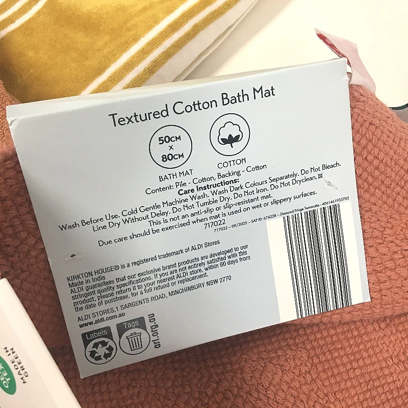 BULK LOT Cotton Terracotta Earth Tones 7Pce Bath Mat Hand & Bath Towel Pack NEW - Image 3