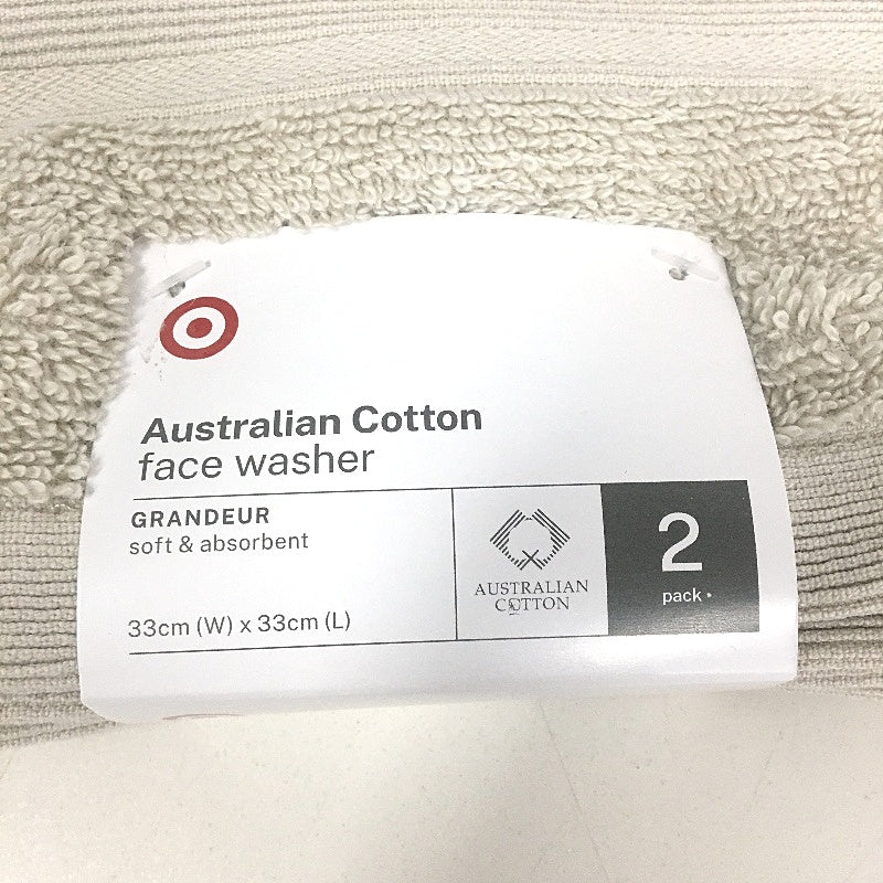 Target Grandeur Soft & Absorbent Grey Beige Black 3 x 2 Pack Face Washers NEW - Image 3