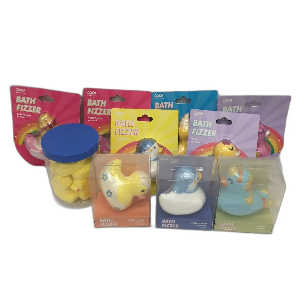 OXX 10 Piece Rubby Ducky Themed Bath Bombs Fizzers Beauty Product Pack NEW