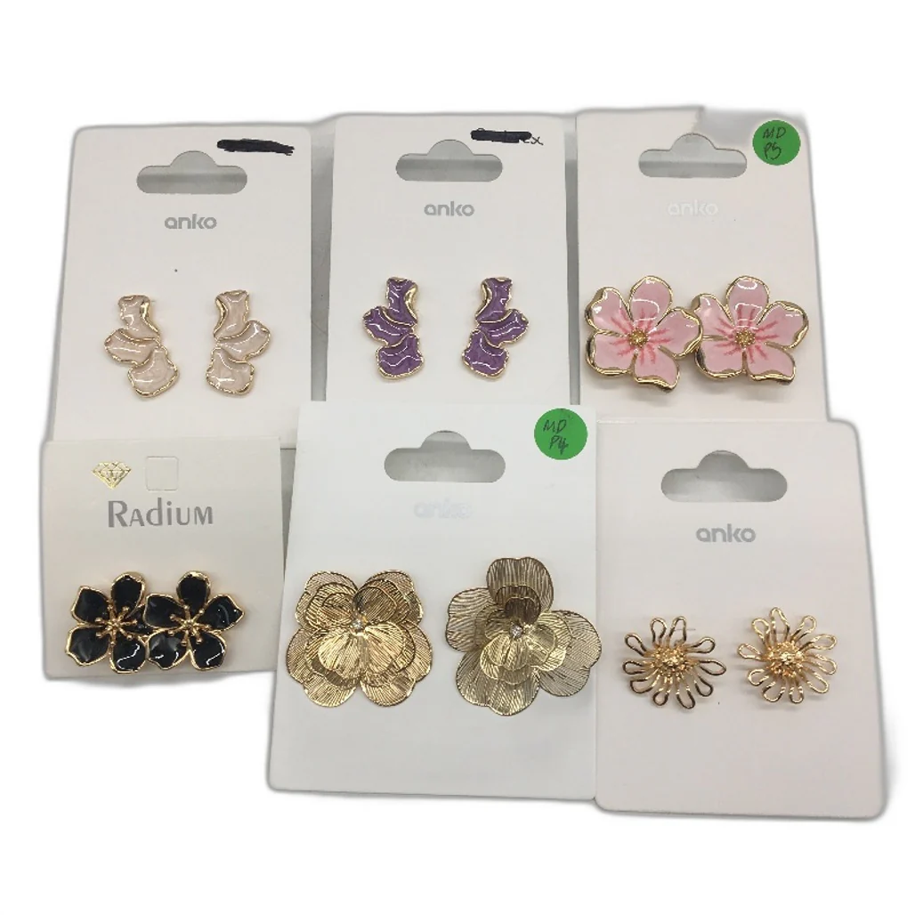 BULK LOT 13 Pairs Assorted Costume Fashion Jewellery Flower Earrings NEW - Image 2