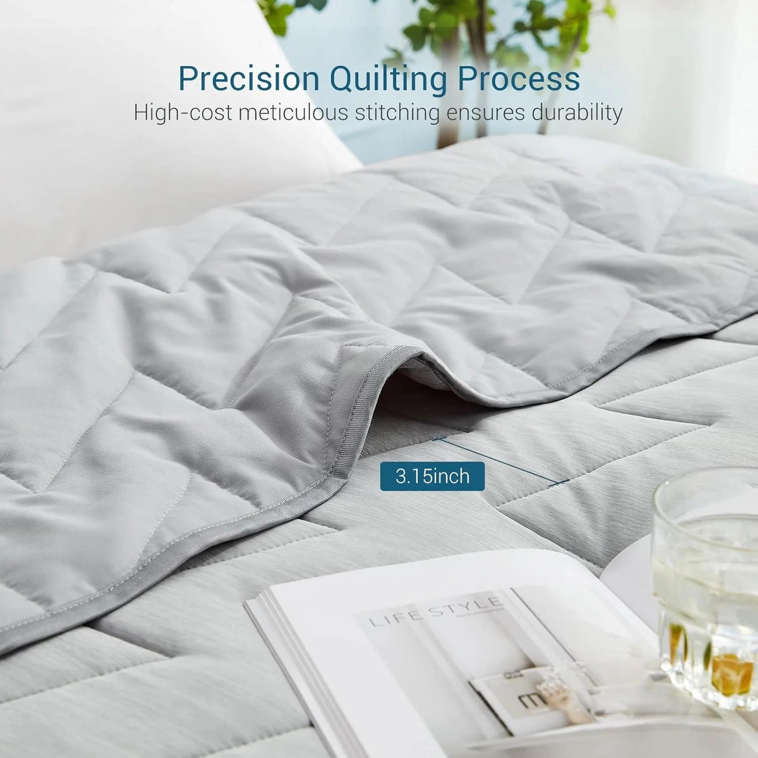 Elegear Cooling Comforter Light Grey Absorbs Body Heat to Keep Cool 150x200 NEW - Image 7