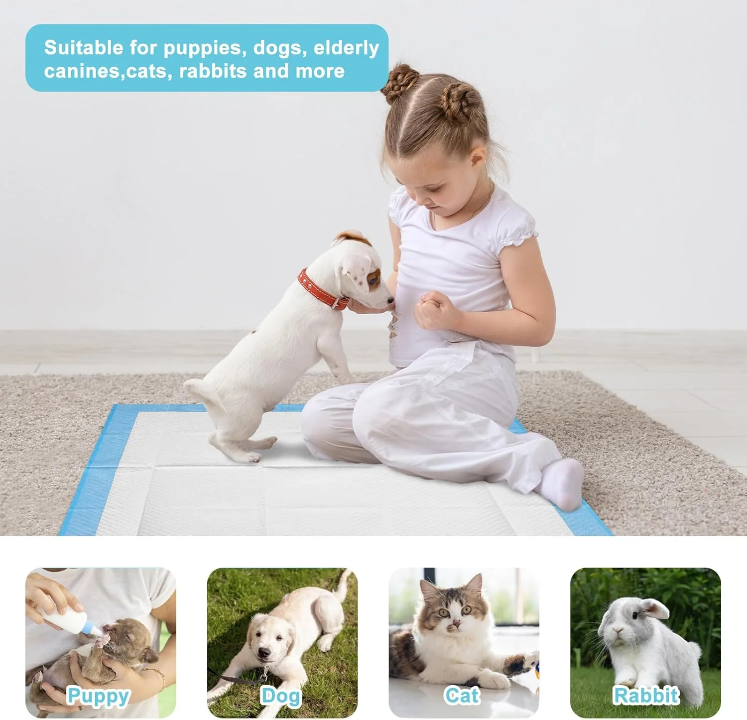 ADVWIN Disposable Dog Pee Pads Leak-Proof Absorbent Training Blue Size 60cm NEW - Image 6
