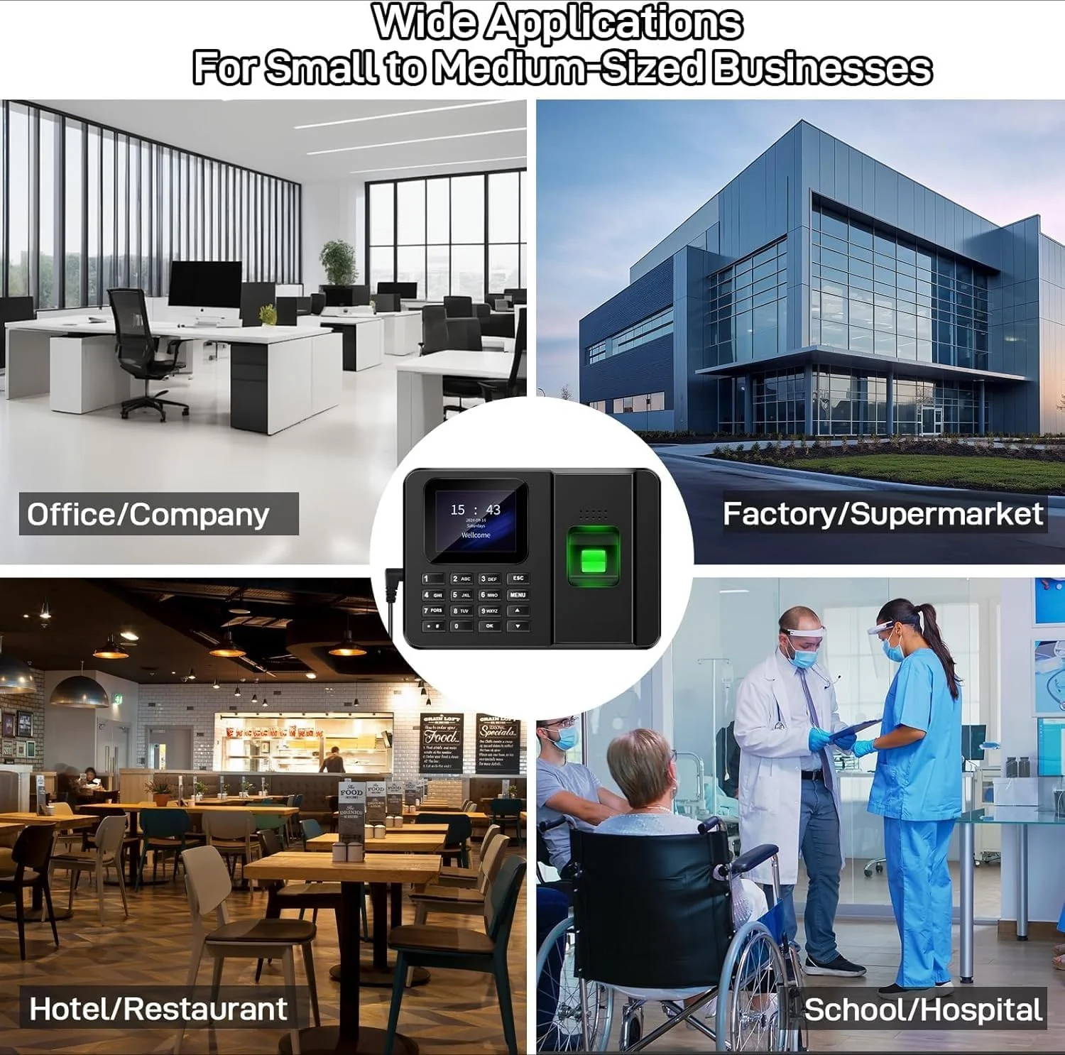 CHUCII 2-in-1 Time Clocks for Small Businesses Fingerprint and Password NEW - Image 6