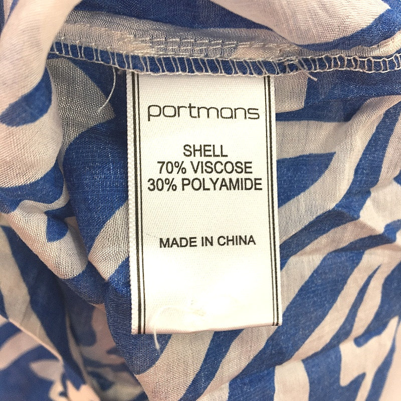 Portmans Emma Sheer Blue & White Short Sleeve Shirt – Viscose/Polyamide – AU 10 NEW - Image 4