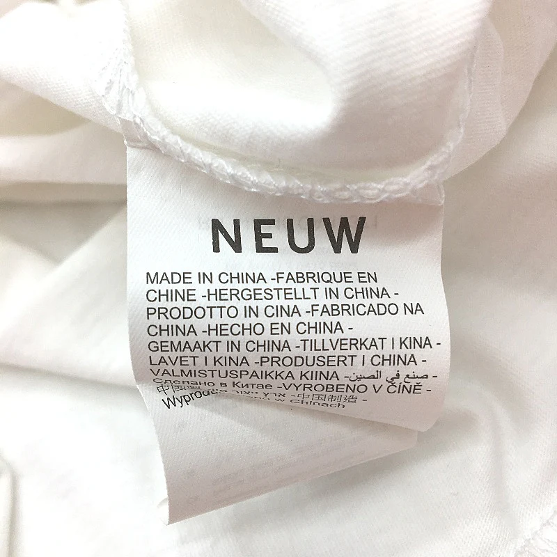 NEUW White Long Sleeve Poison City Print Cotton T Shirt Men Size S - Image 4