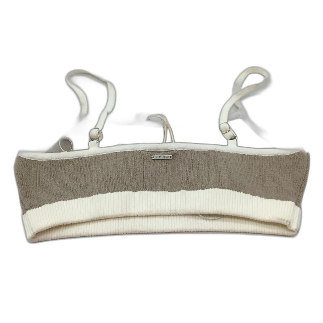 Subtitled Grey Cotton Blend Knit Style Crop Top Bra Bralette Women Size L NEW - Image 2