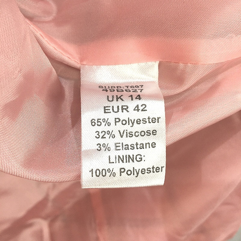 Together Pink Check Single Breasted Hook Lined Long Blazer Jacket Women size 14 - Image 4