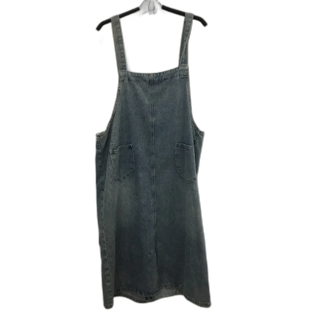 Unbranded Button Strap Blue Denim Casual Overall Zip Up Dress Women Size XL - Image 2
