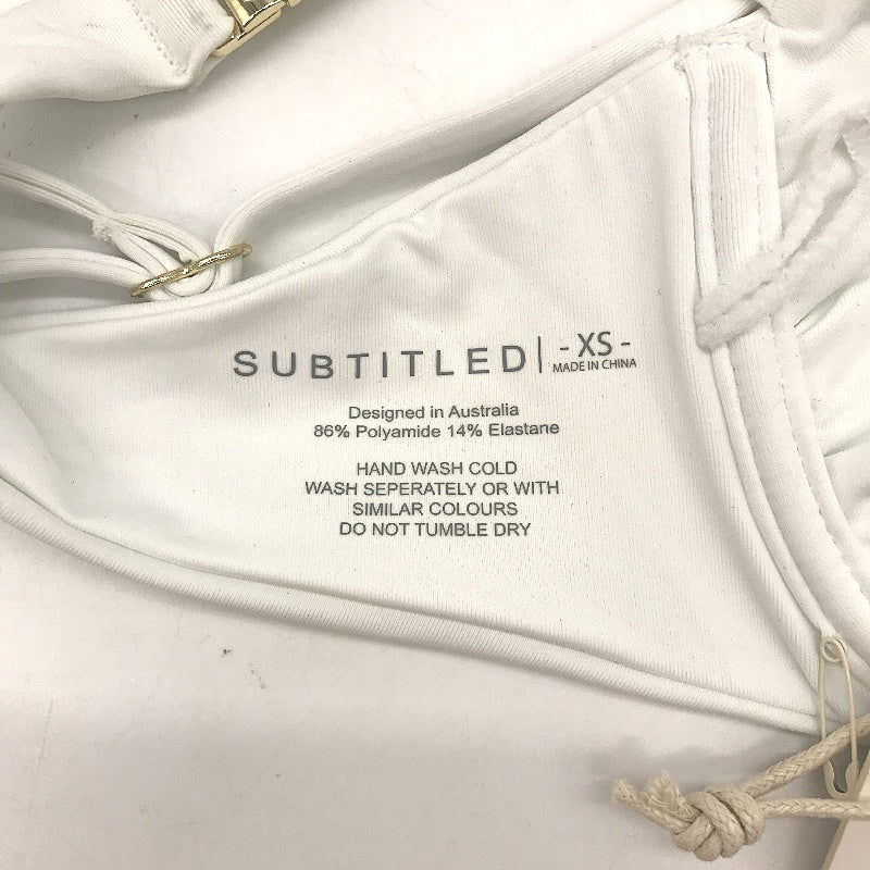 Subtitled Swimwear Skinny Strap White Underwired Bikini Top Women Size XS NEW - Image 3