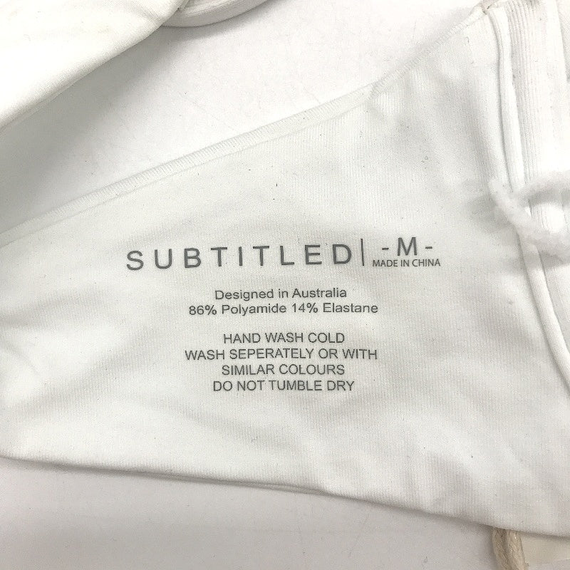 Subtitled Swimwear Skinny Strap White Underwired Bikini Top Women Size M NEW - Image 3