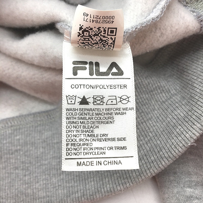 FILA Womens Cotton Grey Hoodie With Front Logo & Pockets Size 12 - Image 5