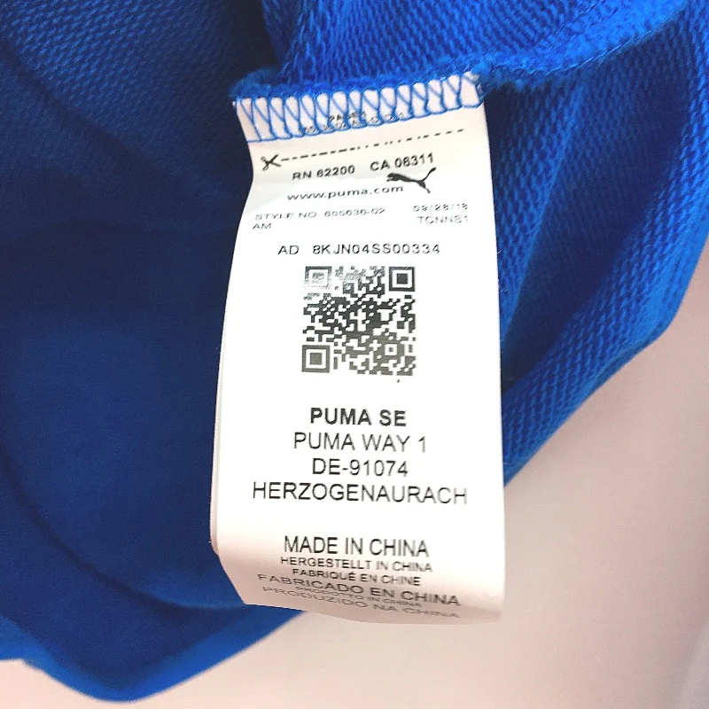 Puma Junior Electric Blue Hoodie With White Logo & Front Pocket Size S NEW - Image 4