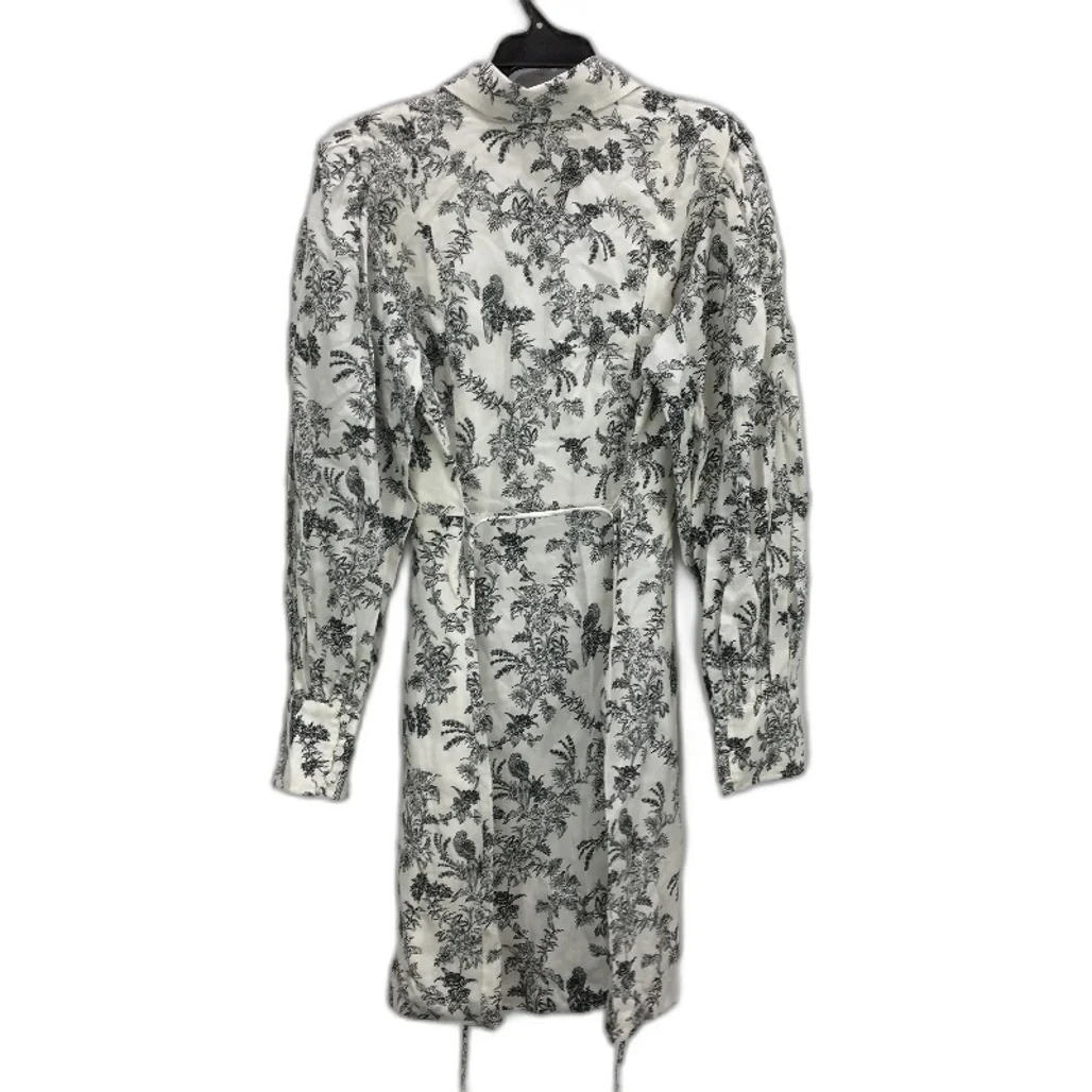 Portmans Kat Short White Black Fauna Floral Shirt Dress Ladies Size AU 12 NEW - Image 2