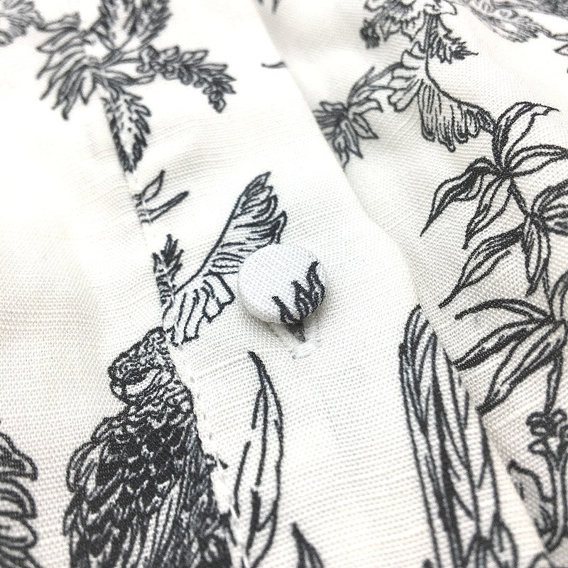 Portmans Kat Short White Black Fauna Floral Shirt Dress Ladies Size AU 12 NEW - Image 4