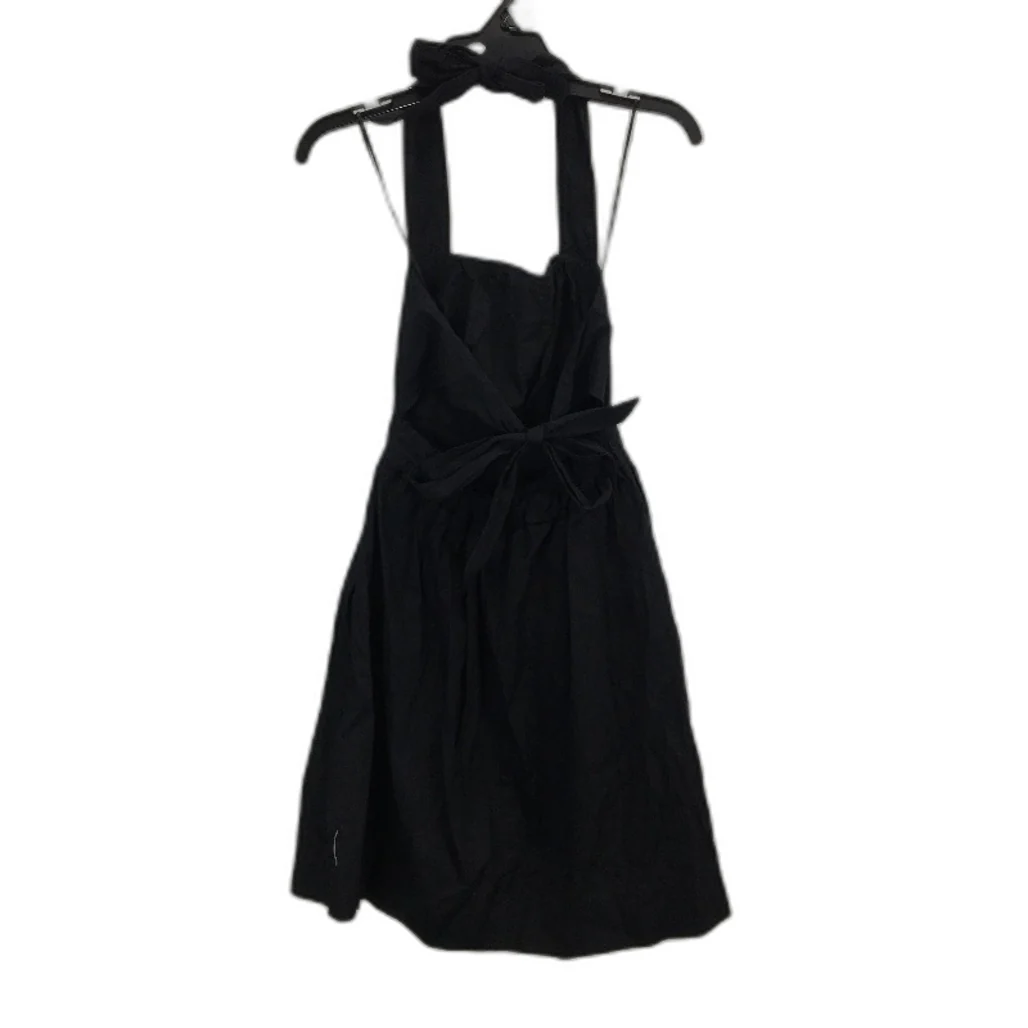 Dotti Elise Bow Black Poplin Gathered Cotton Mini Dress Ladies Size AU 4 NEW - Image 2