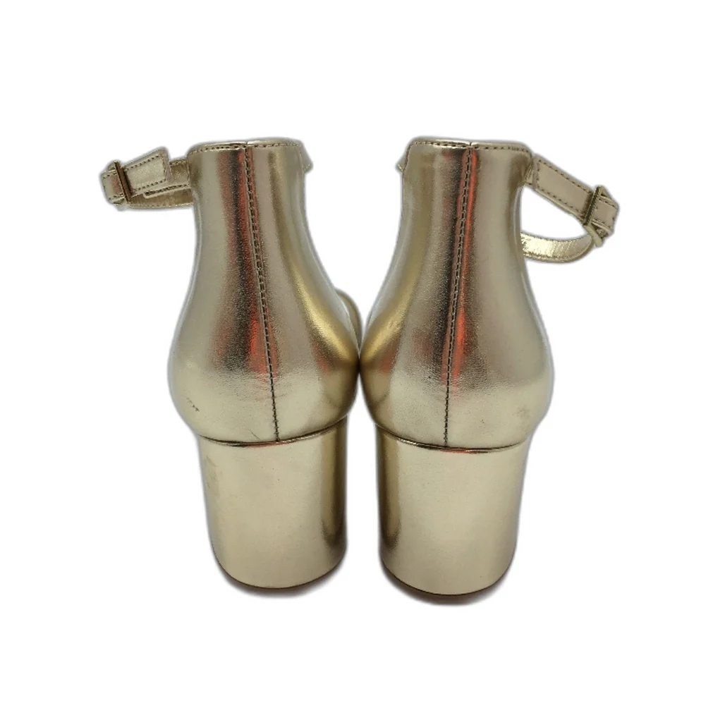 Tokito Tahnee Gold Ankle Strap Block Heeled Sandal Ladies Size 9 SAMPLE NEW - Image 5