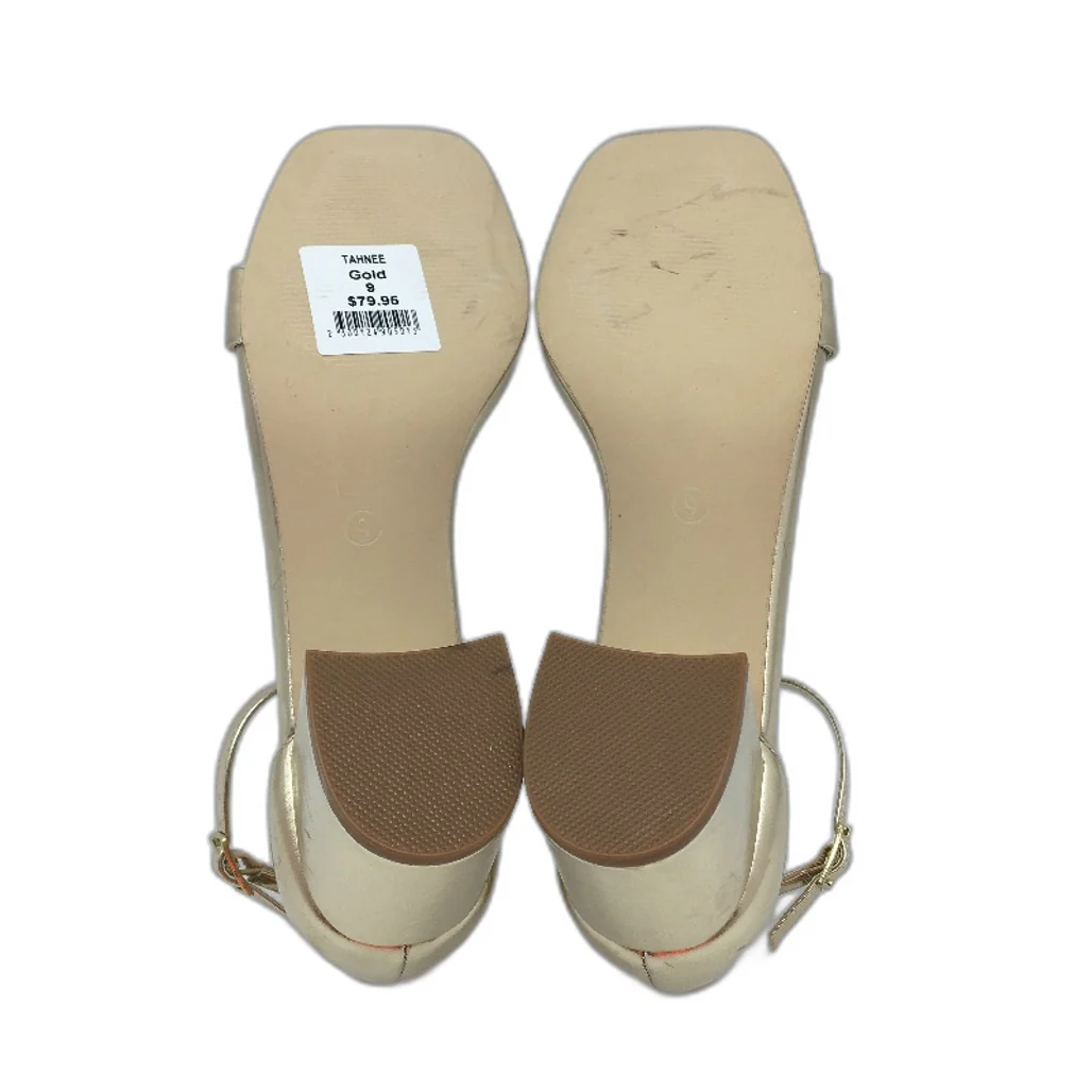Tokito Tahnee Gold Ankle Strap Block Heeled Sandal Ladies Size 9 SAMPLE NEW - Image 6