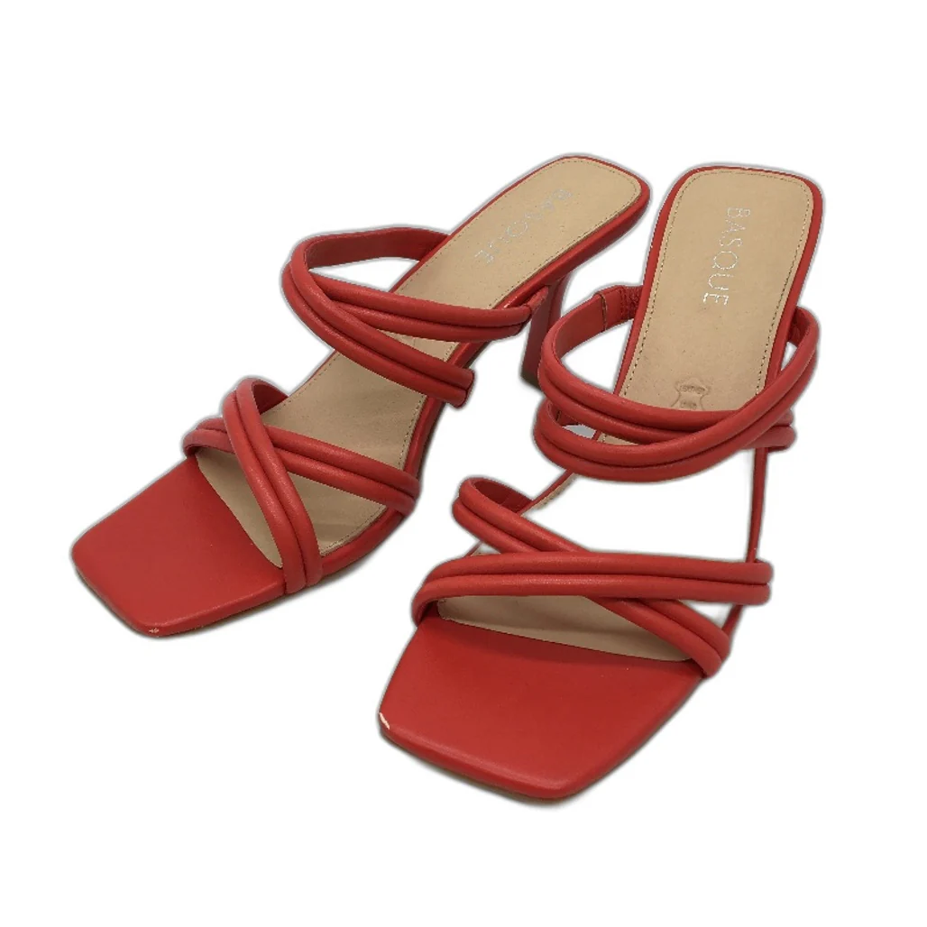 Basque Tasha Melon Strappy Slip On Mule Heel Shoes Ladies Size 9 SAMPLE NEW - Image 2
