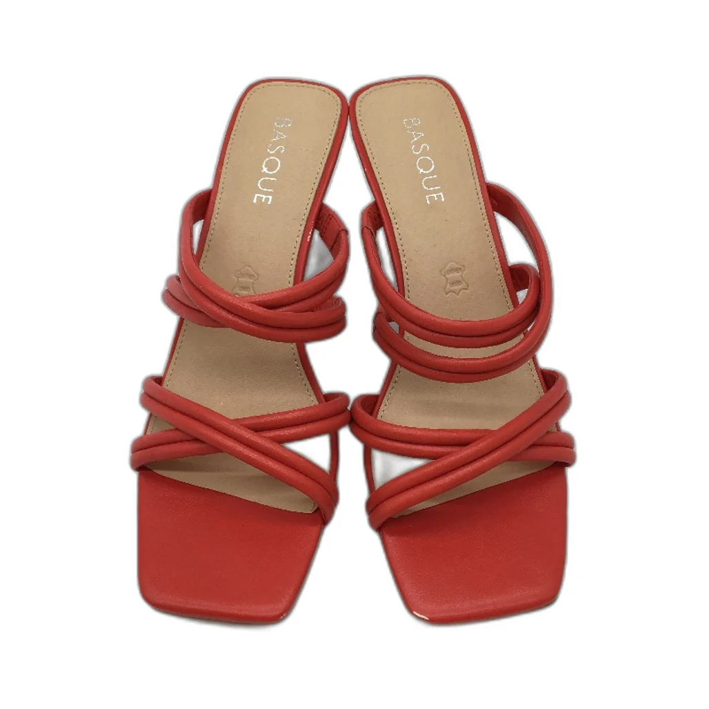 Basque Tasha Melon Strappy Slip On Mule Heel Shoes Ladies Size 9 SAMPLE NEW - Image 3