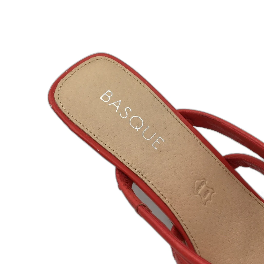 Basque Tasha Melon Strappy Slip On Mule Heel Shoes Ladies Size 9 SAMPLE NEW - Image 4