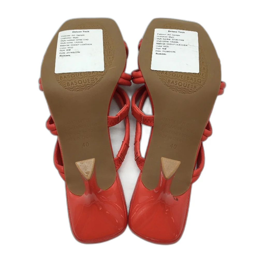 Basque Tasha Melon Strappy Slip On Mule Heel Shoes Ladies Size 9 SAMPLE NEW - Image 6