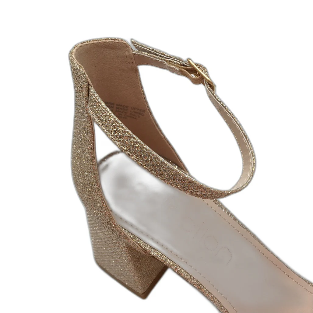 Collection Romy Gold Fleck Block Heeled Sandals Ladies Size 9 SAMPLE NEW - Image 3