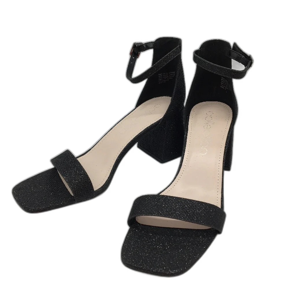 Collection Romy Black Fleck Block Heeled Sandals Ladies Size 9 SAMPLE NEW - Image 2