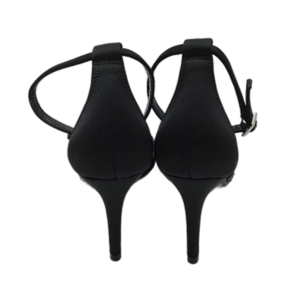 Collection Bianca Black Gem Pointed Toe Ankle Strap Heels Ladies Size 9 NEW - Image 5