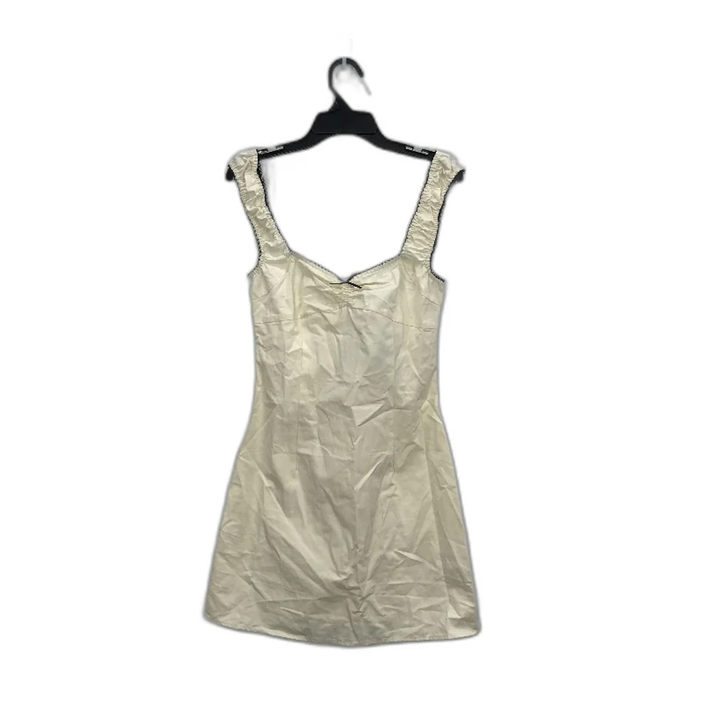 Lioness 'Fortune' Ivory Cotton Mini Zip Up Elastic Strap Dress Women Size XS NEW