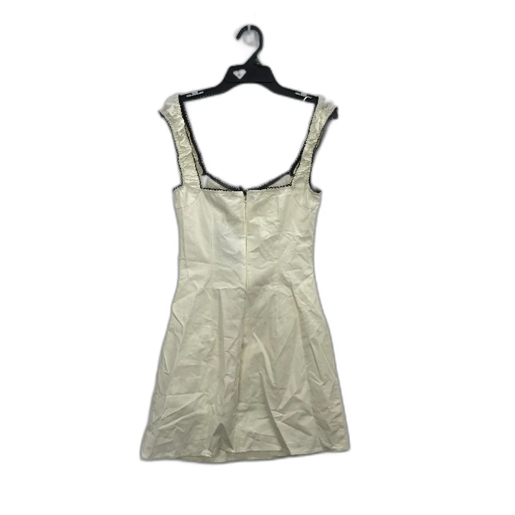 Lioness 'Fortune' Ivory Cotton Mini Zip Up Elastic Strap Dress Women Size XS NEW - Image 2