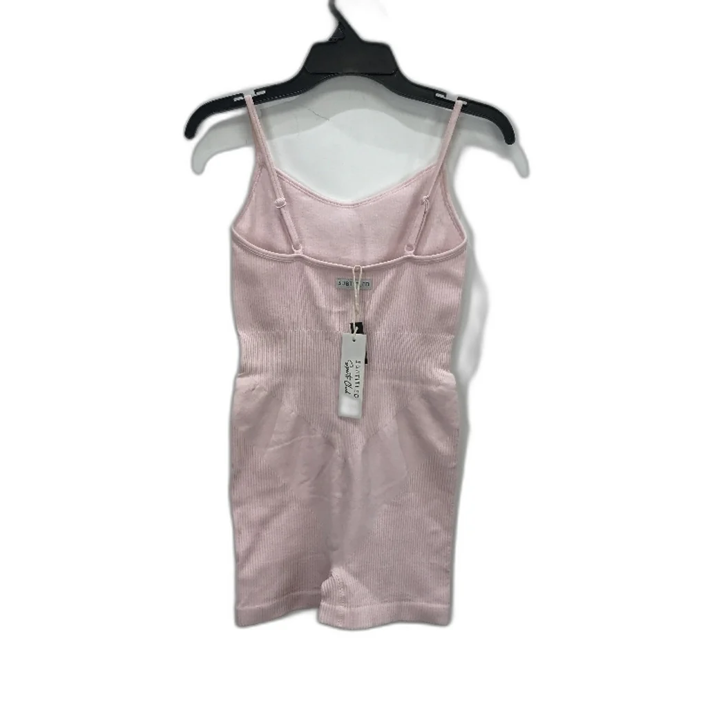 Subtitled Sports Club Pink Strappy Ribbed Unitard Bodysuit Women Size M-L NEW - Image 2