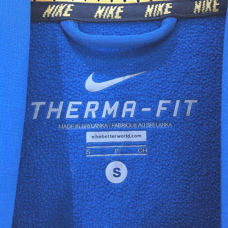 Nike Therma Fit Blue And Yellow Fleece Hooded Pocket Full Zip Jacket Mens Size S - Image 3