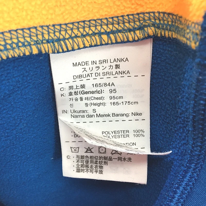 Nike Therma Fit Blue And Yellow Fleece Hooded Pocket Full Zip Jacket Mens Size S - Image 4