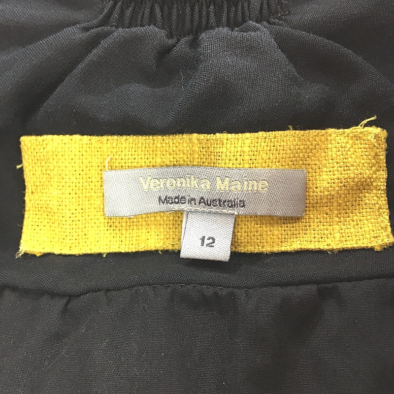Veronika Maine Black Linen Cotton Blend Sleeveless Jacket Vest Top Womens Sz 12 - Image 3