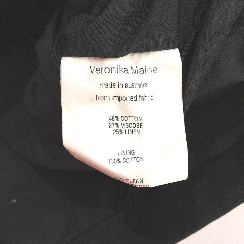 Veronika Maine Black Linen Cotton Blend Sleeveless Jacket Vest Top Womens Sz 12 - Image 5