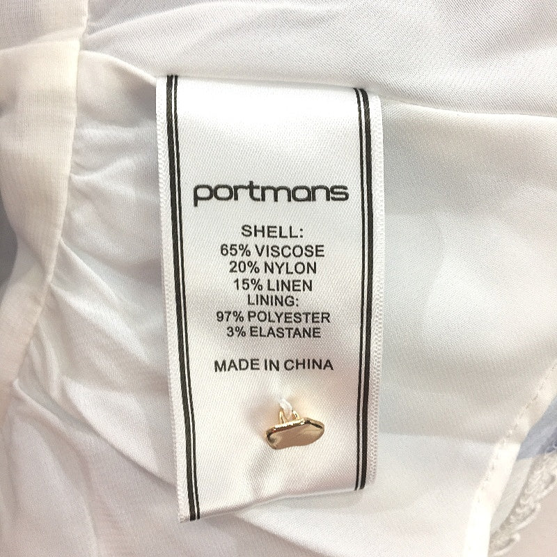 Portmans Felicity Cuba Days Square Neck Blue White Blouse Ladies Size 8 NEW - Image 7
