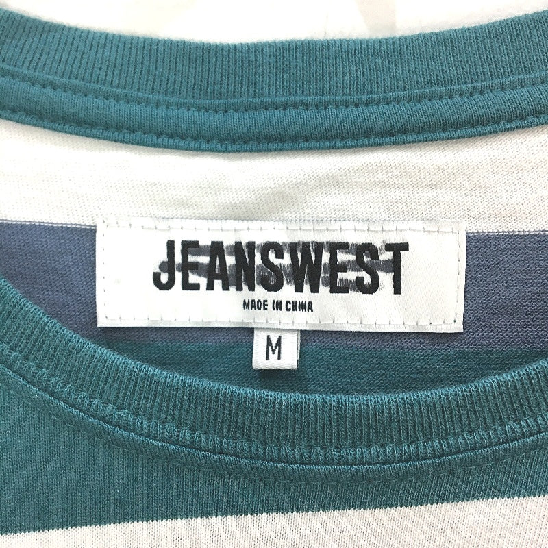 Jeanswest 100% Cotton Green Striped Crew Neck Short Sleeve Tee Mens M NEW - Image 3